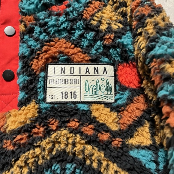 Home Free Indiana Sherpa Pullover 3 Snap Button Fleece Muilt Long Sleeve Men's L - Picture 2 of 9